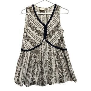 Knox‎ Rose Hippie Women Top Sleeveless Cream Brown Size XS